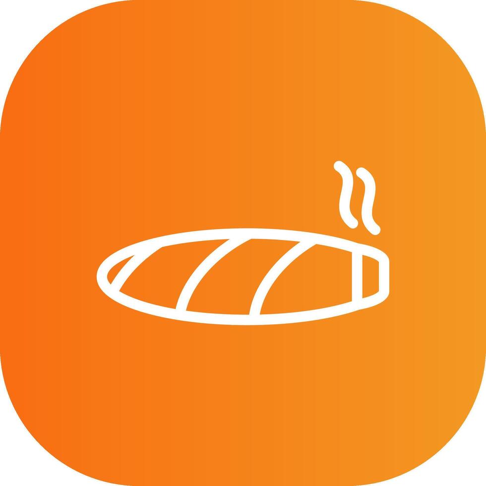 Cigar Line Gradient Curve Icon vector
