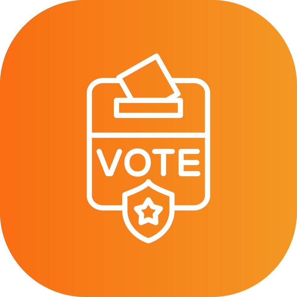 Voting Box Line Gradient Curve Icon vector
