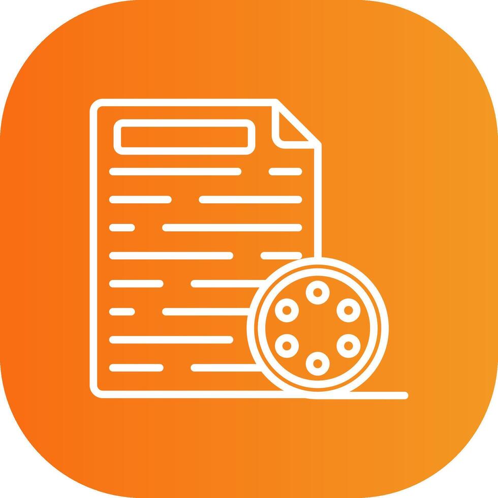 Transcript Line Gradient Curve Icon vector