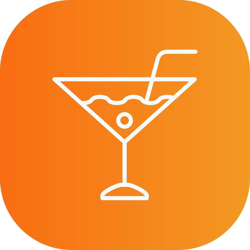Martini Line Gradient Curve Icon vector