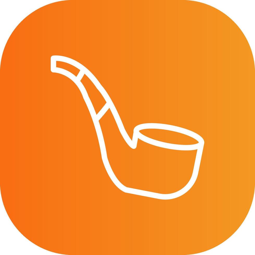 Smoking Pipe Line Gradient Curve Icon vector