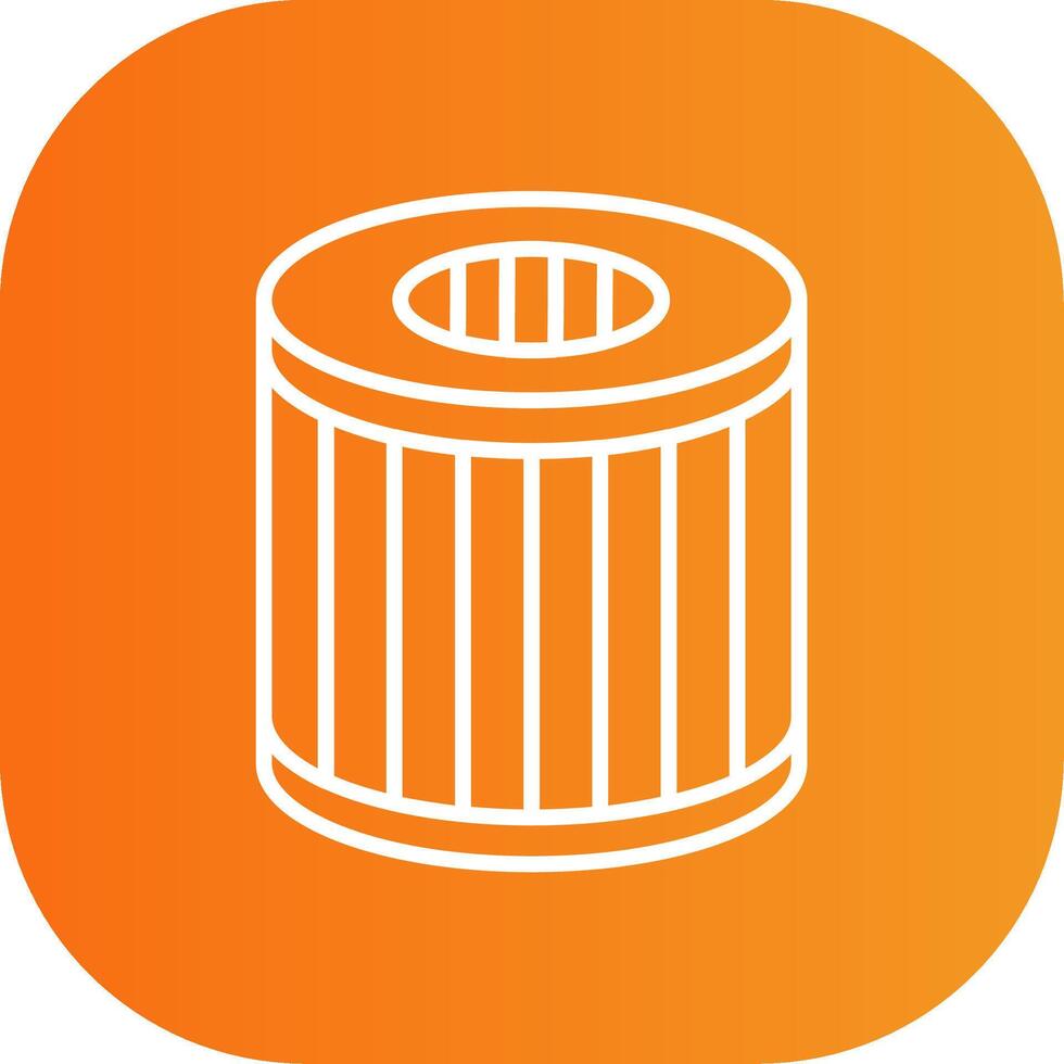 Oil Filter Line Gradient Curve Icon vector