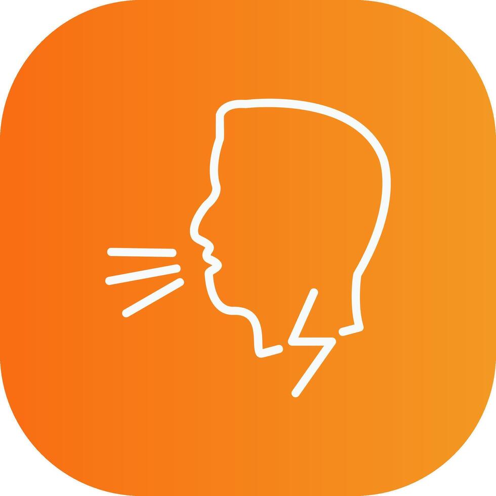 Difficult Breathing Line Gradient Curve Icon vector