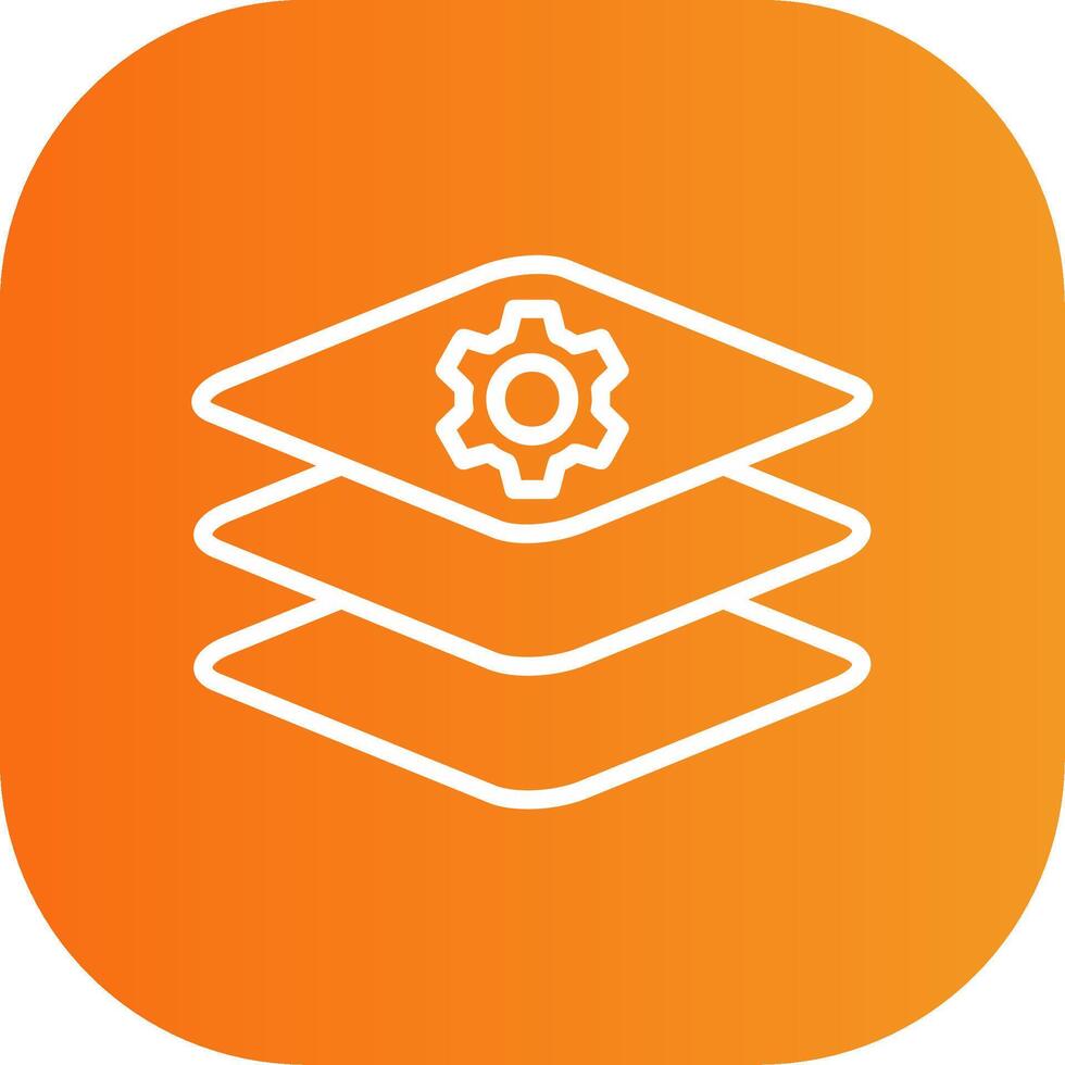 Layers Line Gradient Curve Icon vector