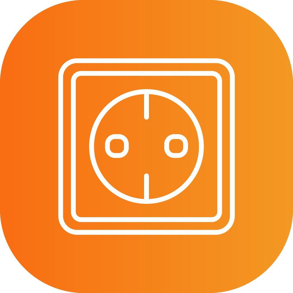 socket Line Gradient Curve Icon vector
