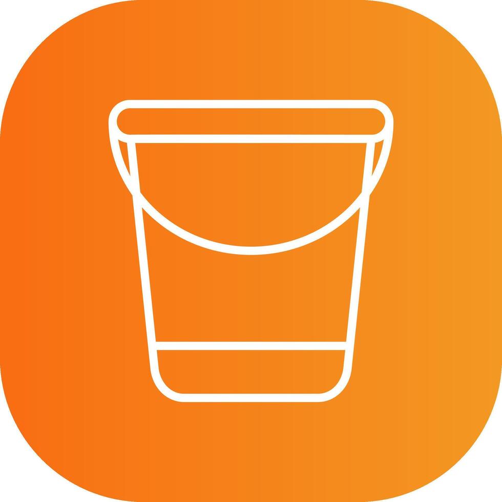 Water Bucket Line Gradient Curve Icon vector