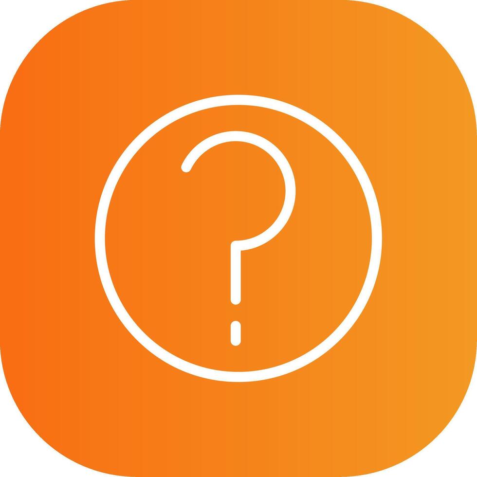 Help Line Gradient Curve Icon vector