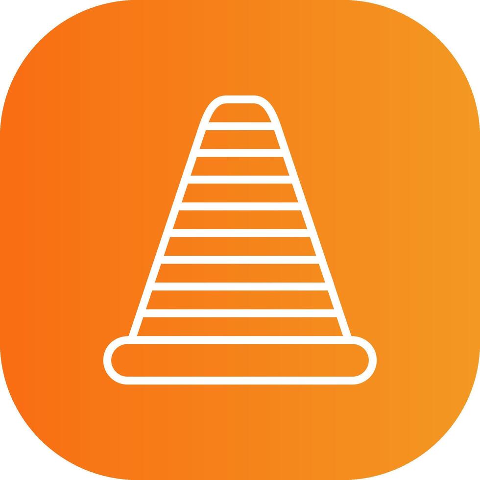 Traffic Cone Line Gradient Curve Icon vector
