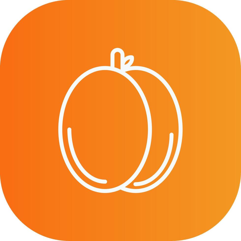 Apricot Line Gradient Curve Icon vector