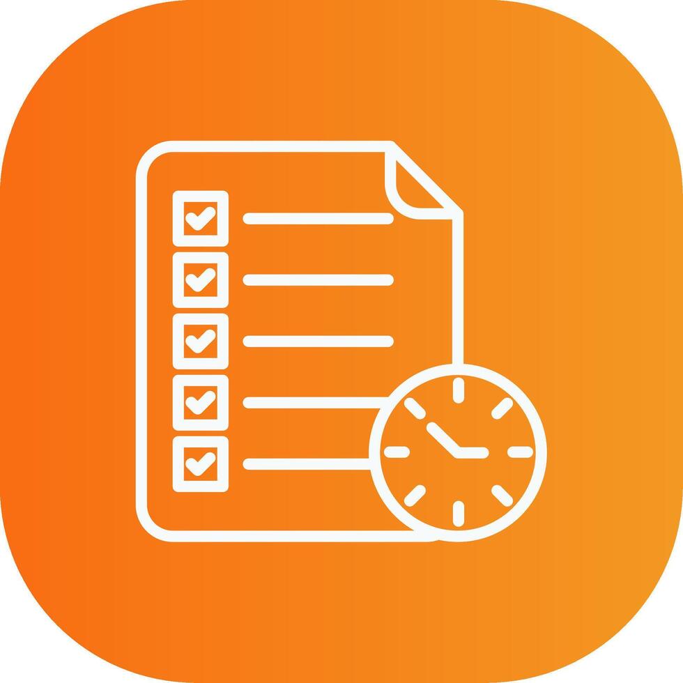 Checklist Line Gradient Curve Icon vector