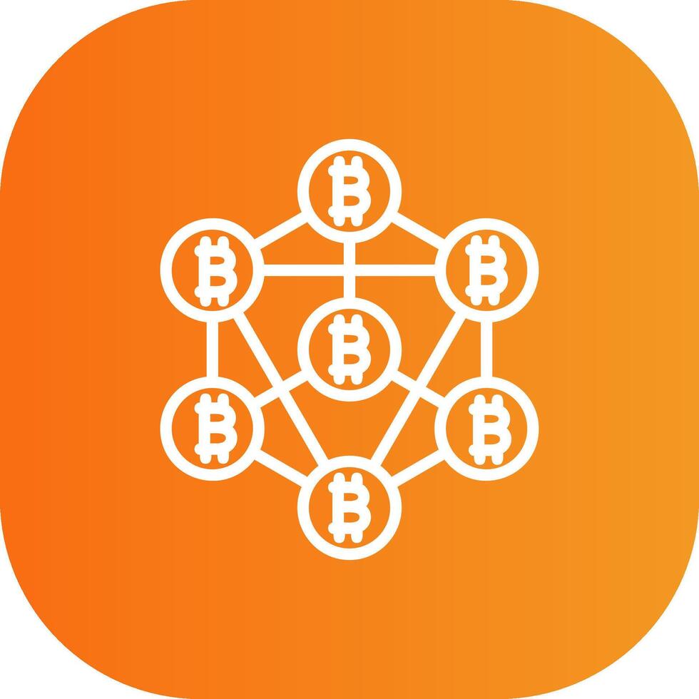 Blockchain Line Gradient Curve Icon vector