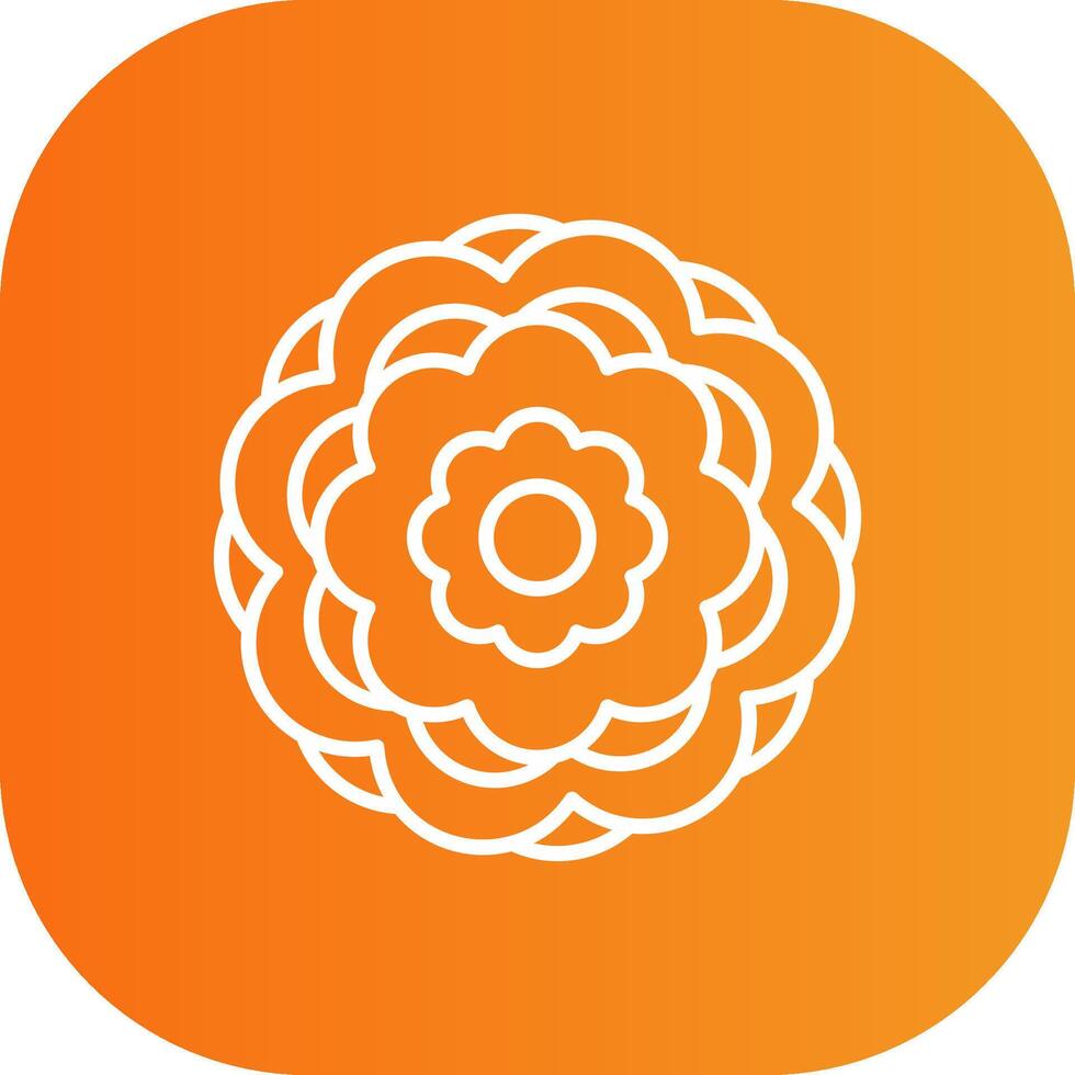 Peony Line Gradient Curve Icon vector