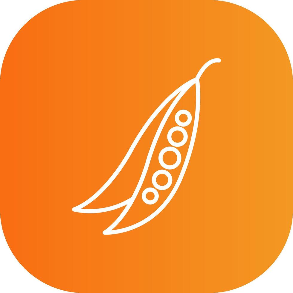 Pea Line Gradient Curve Icon vector