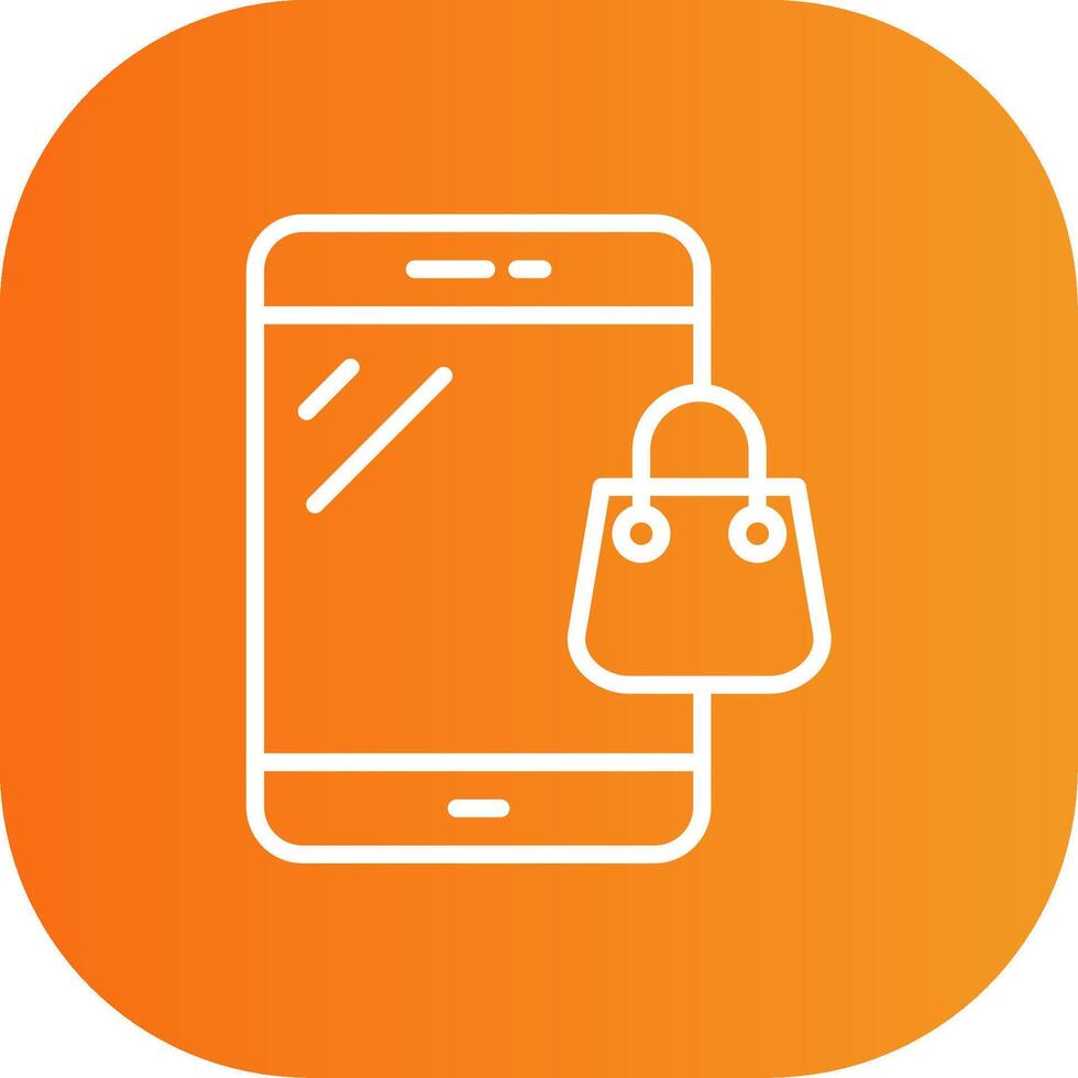 Online Shopping Line Gradient Curve Icon vector