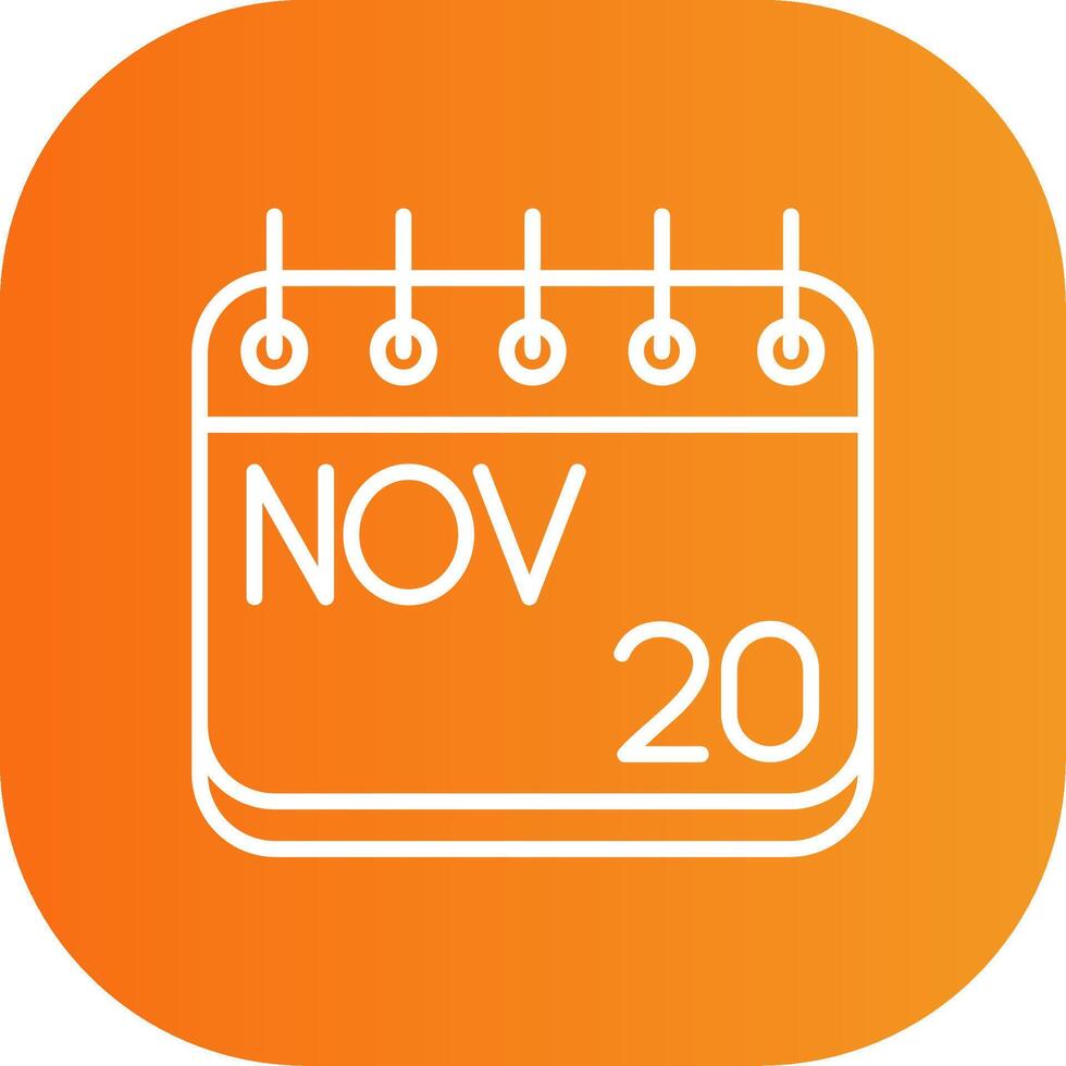 November Line Gradient Curve Icon vector