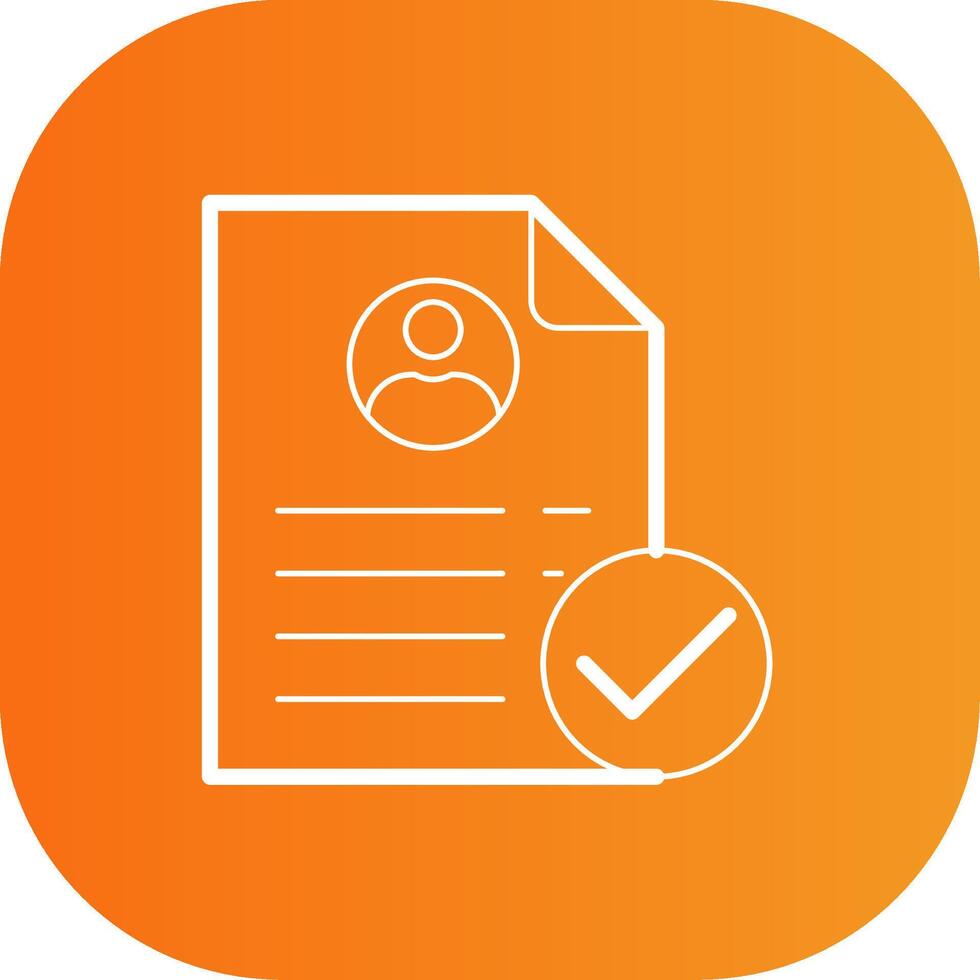Accepted Line Gradient Curve Icon vector