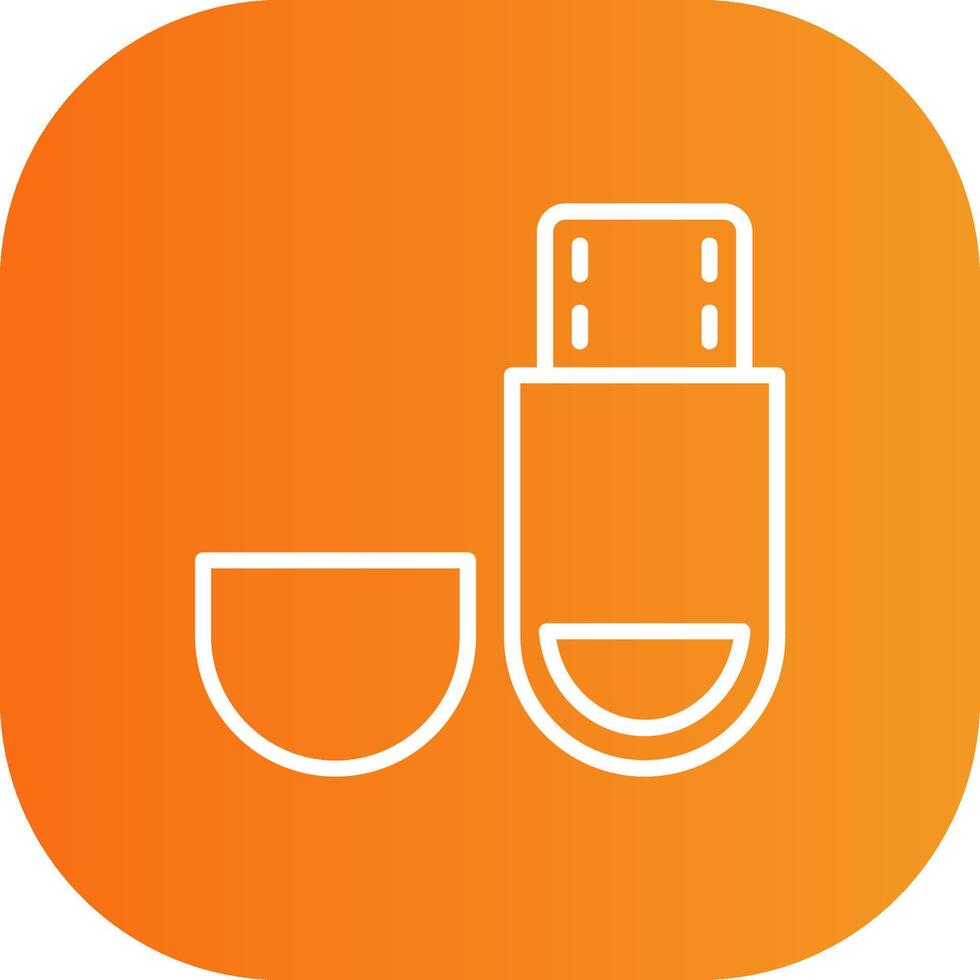 Usb Drive Line Gradient Curve Icon vector