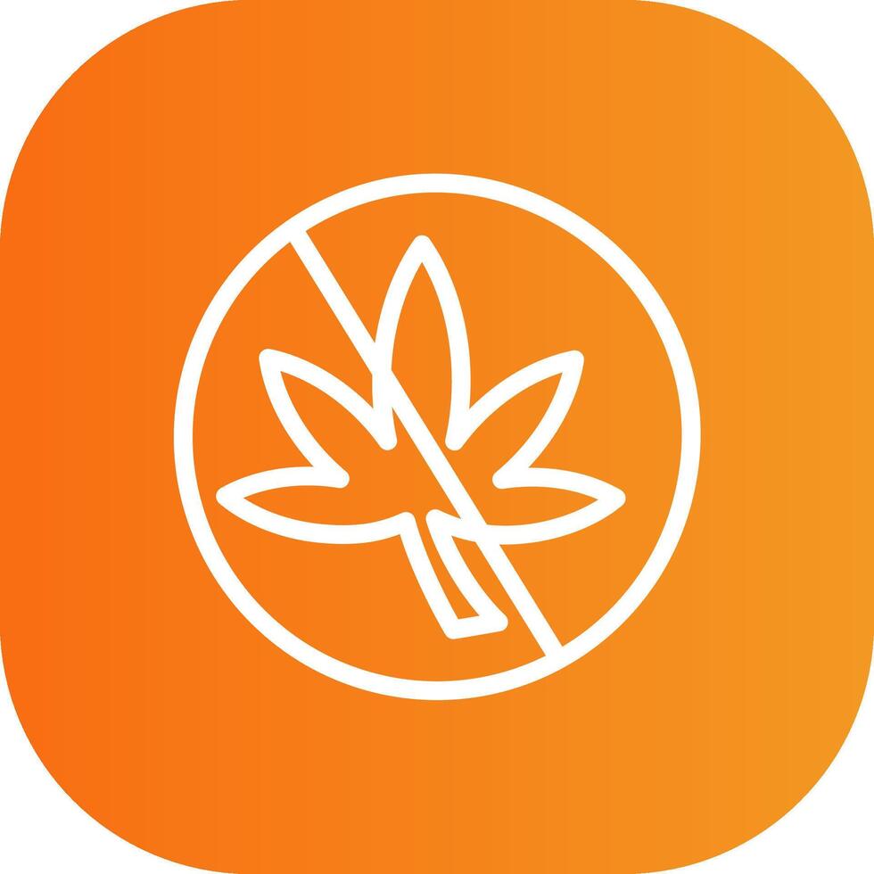 No Weed Line Gradient Curve Icon vector