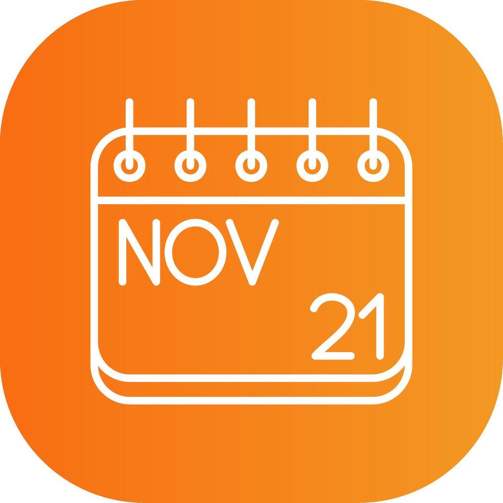 November Line Gradient Curve Icon vector
