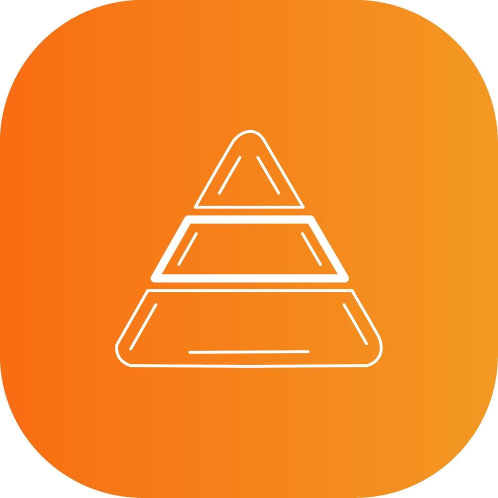 Pyramid Line Gradient Curve Icon vector