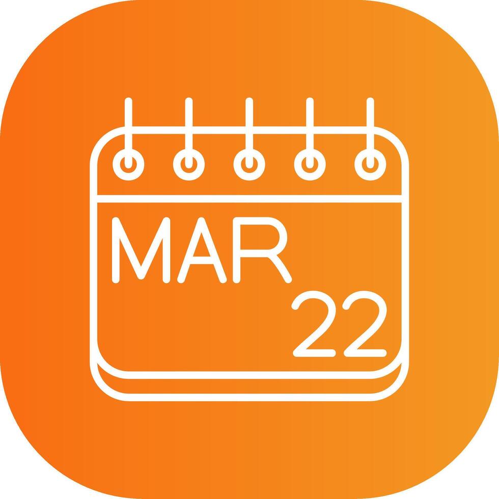 March Line Gradient Curve Icon vector