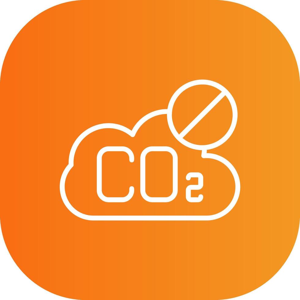 No CO2 Line Gradient Curve Icon vector