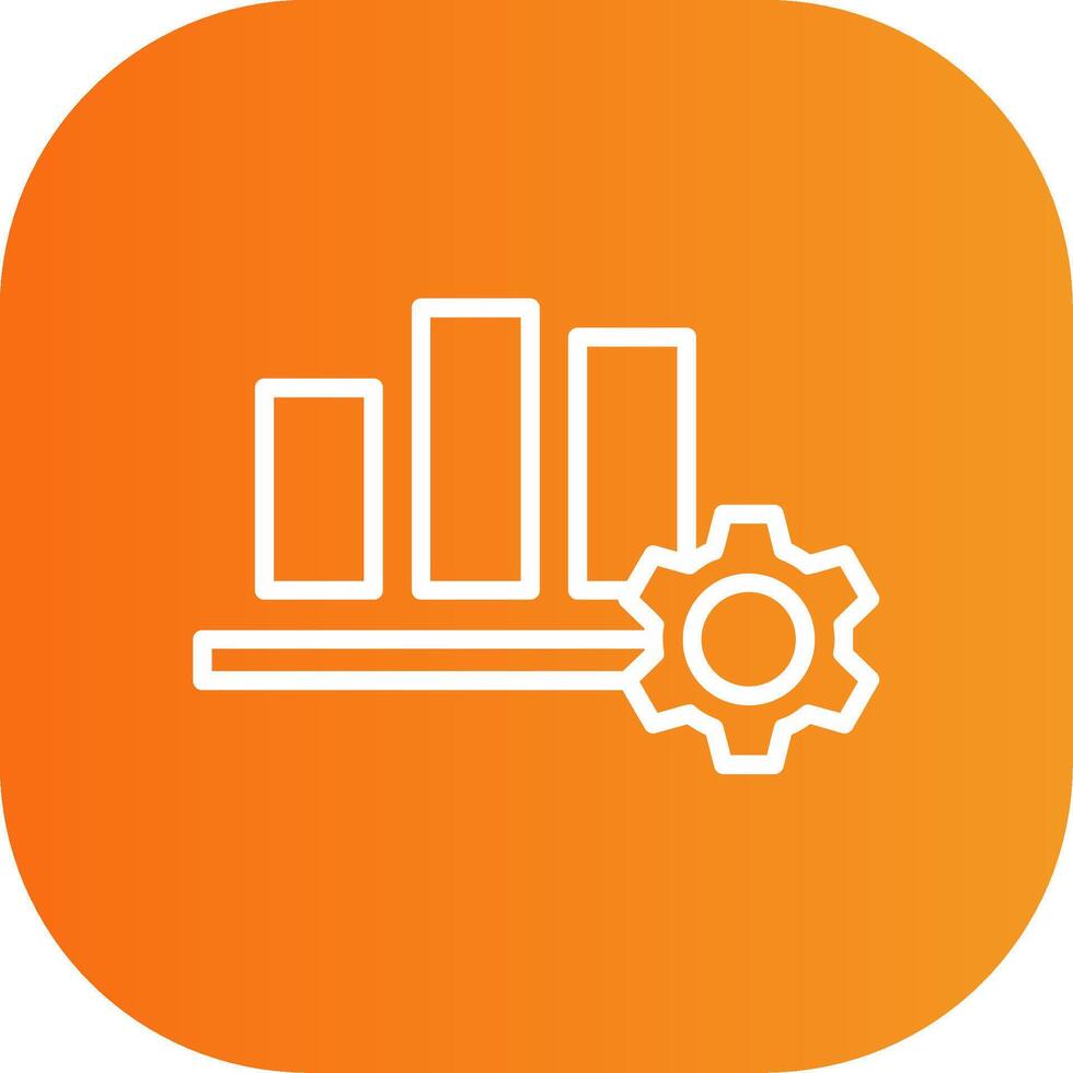 Bar Chart Line Gradient Curve Icon vector
