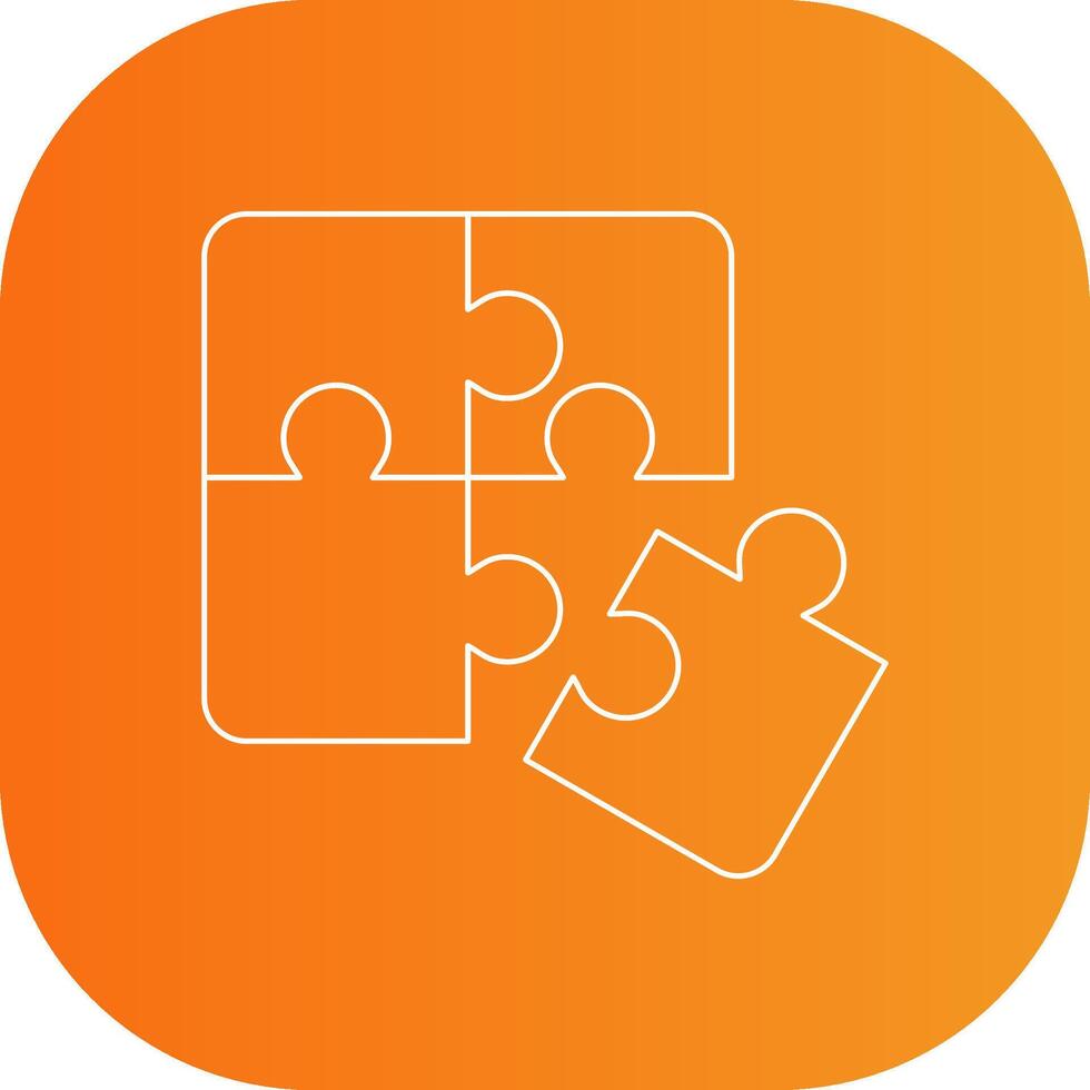 Puzzle Line Gradient Curve Icon vector