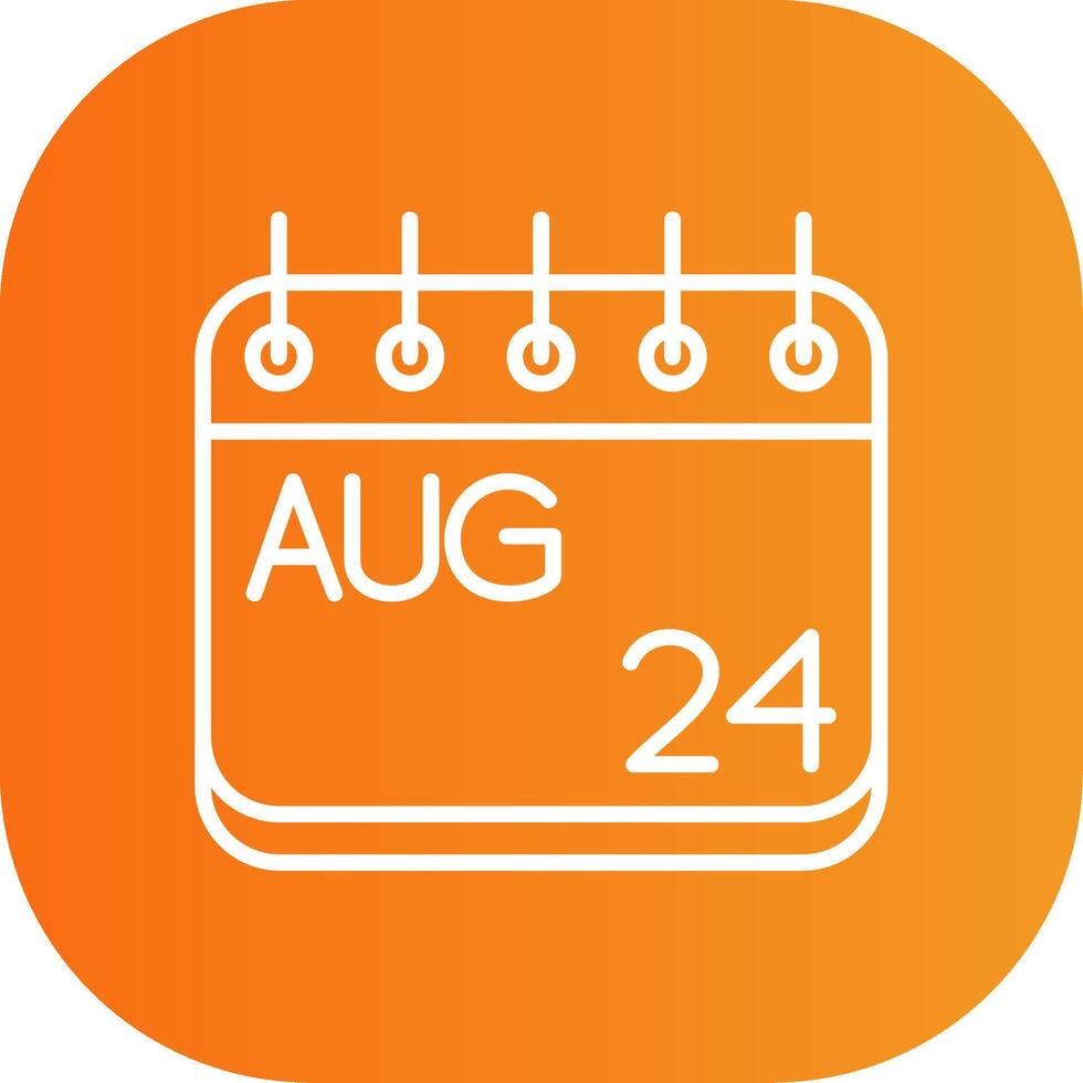 August Line Gradient Curve Icon vector