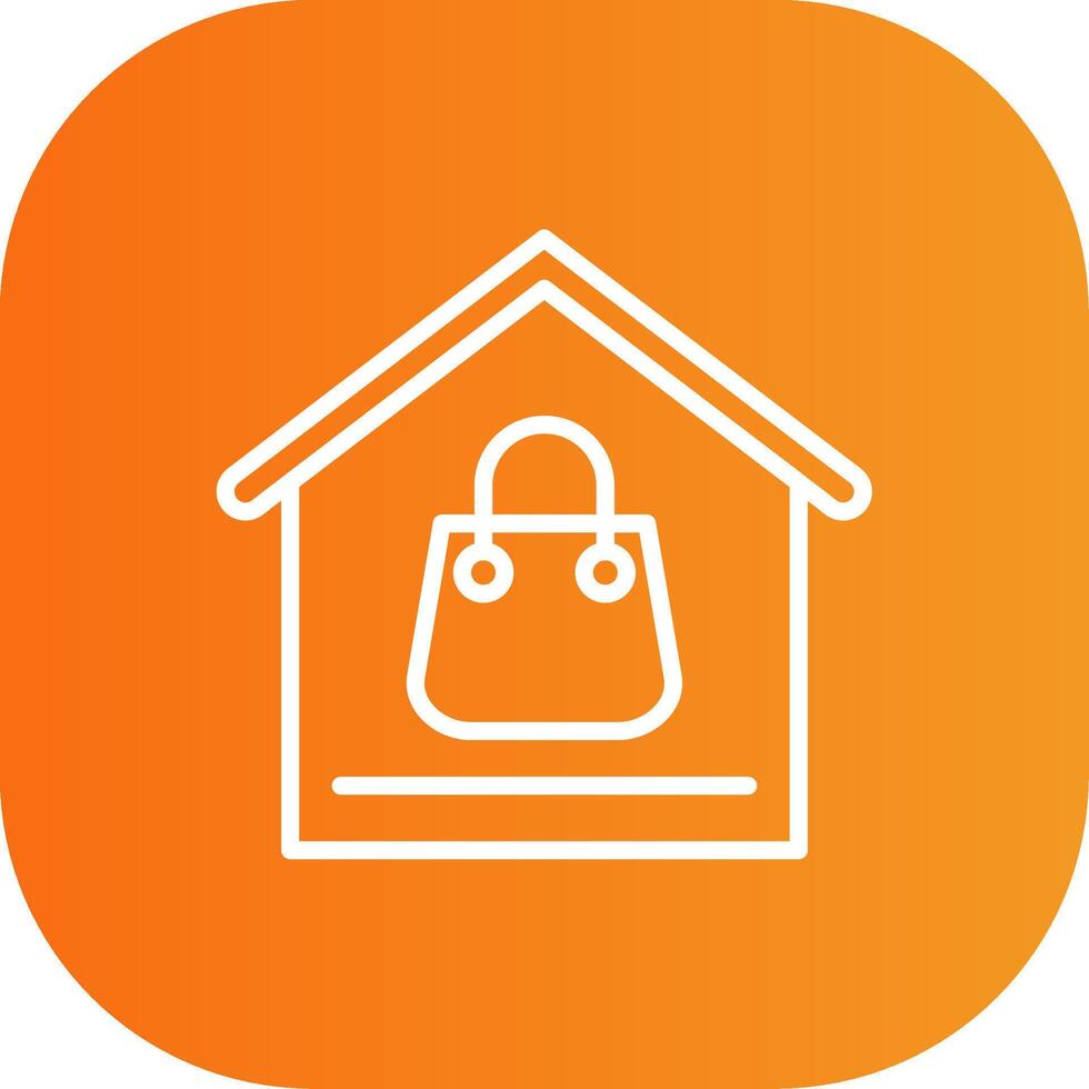 Home Delivery Line Gradient Curve Icon vector