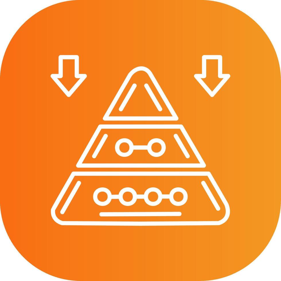 Pyramid Chart Line Gradient Curve Icon vector