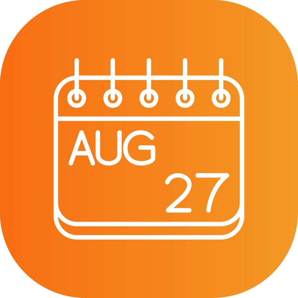 August Line Gradient Curve Icon vector