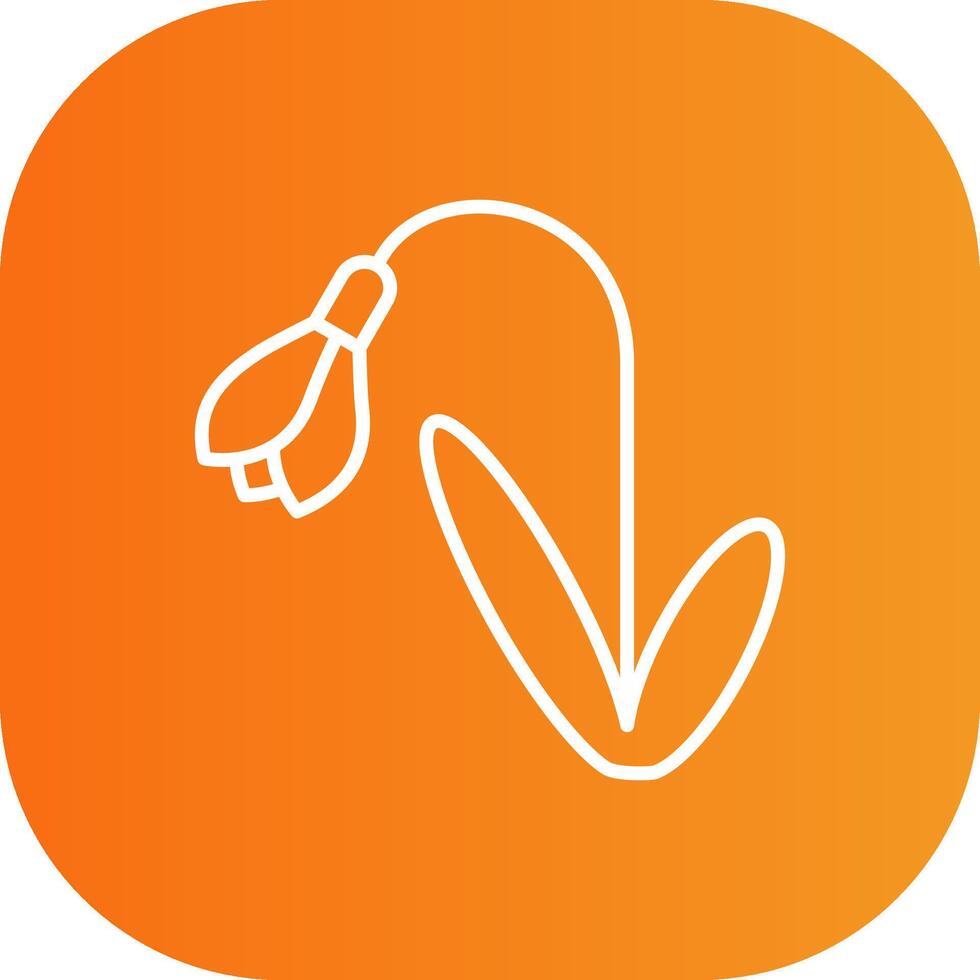 Snowdrop Glyph Gradient Curve Icon vector