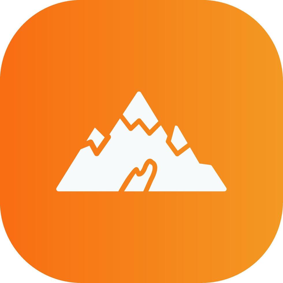 Mountain Glyph Gradient Curve Icon vector