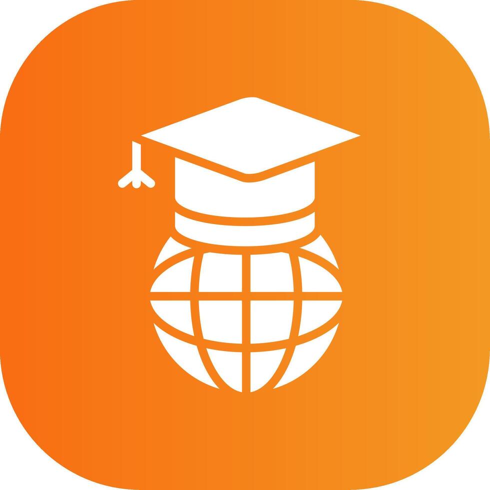 Worldwide Learning Glyph Gradient Curve Icon vector