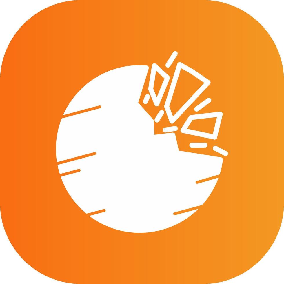 Destroyed Planet Glyph Gradient Curve Icon vector