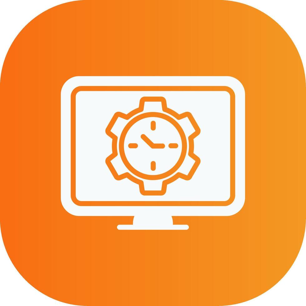 Time Management Glyph Gradient Curve Icon vector