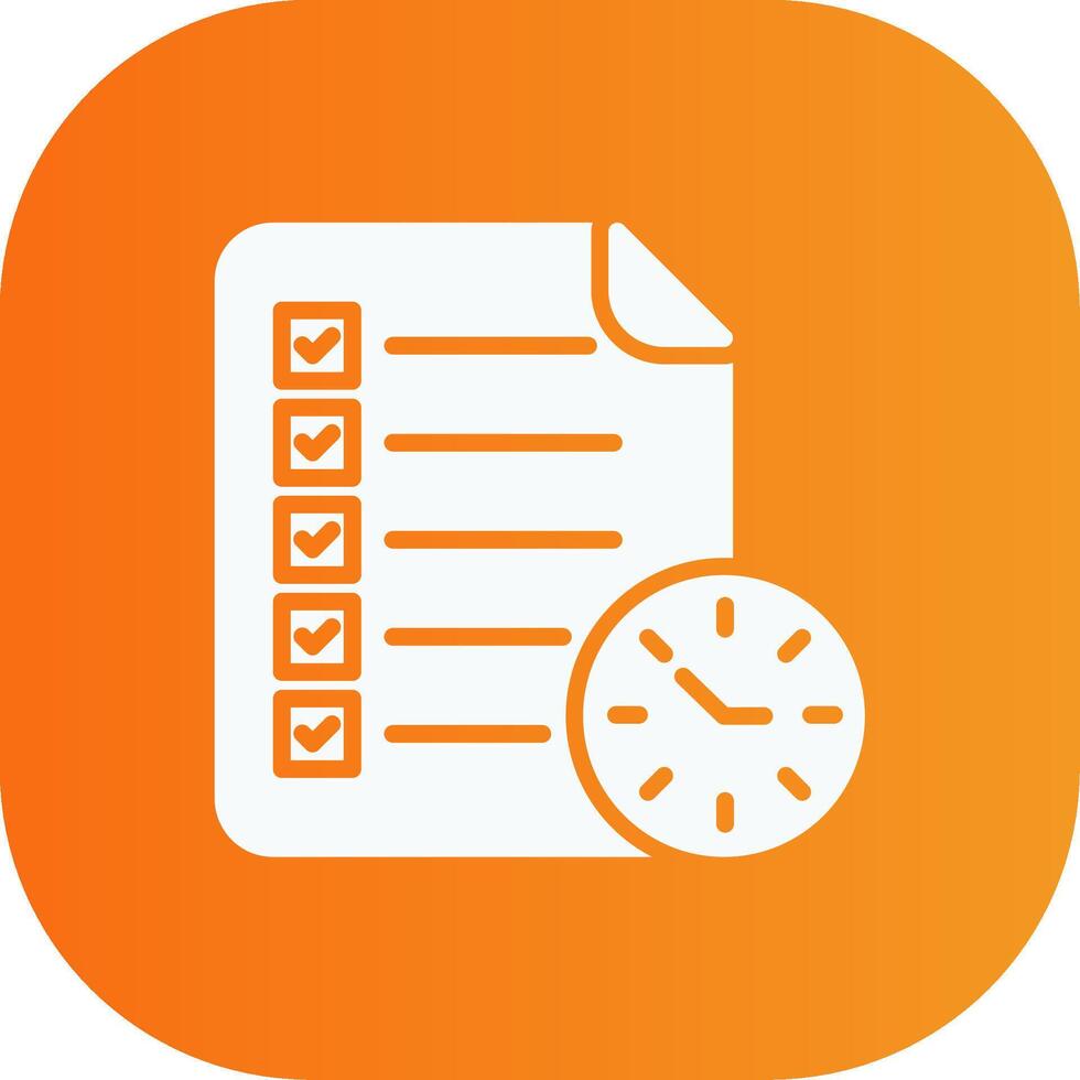 Checklist Glyph Gradient Curve Icon vector