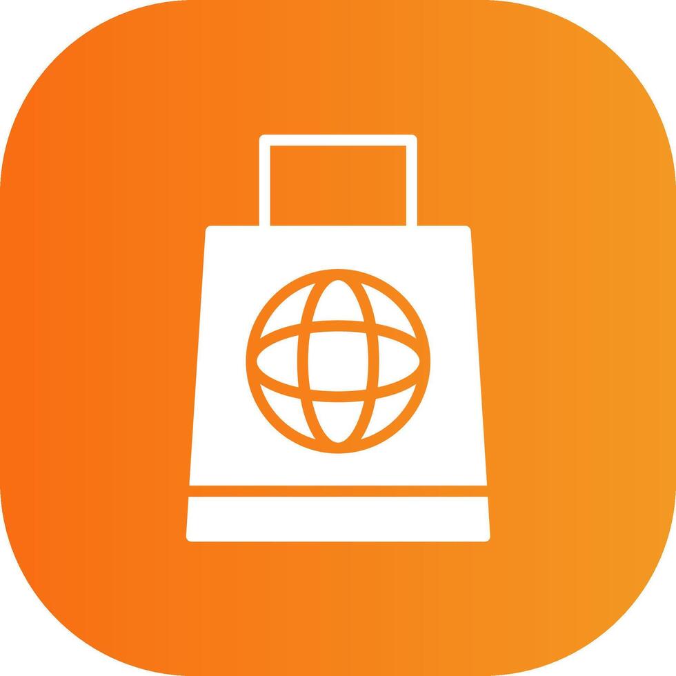 Eco Bag Glyph Gradient Curve Icon vector