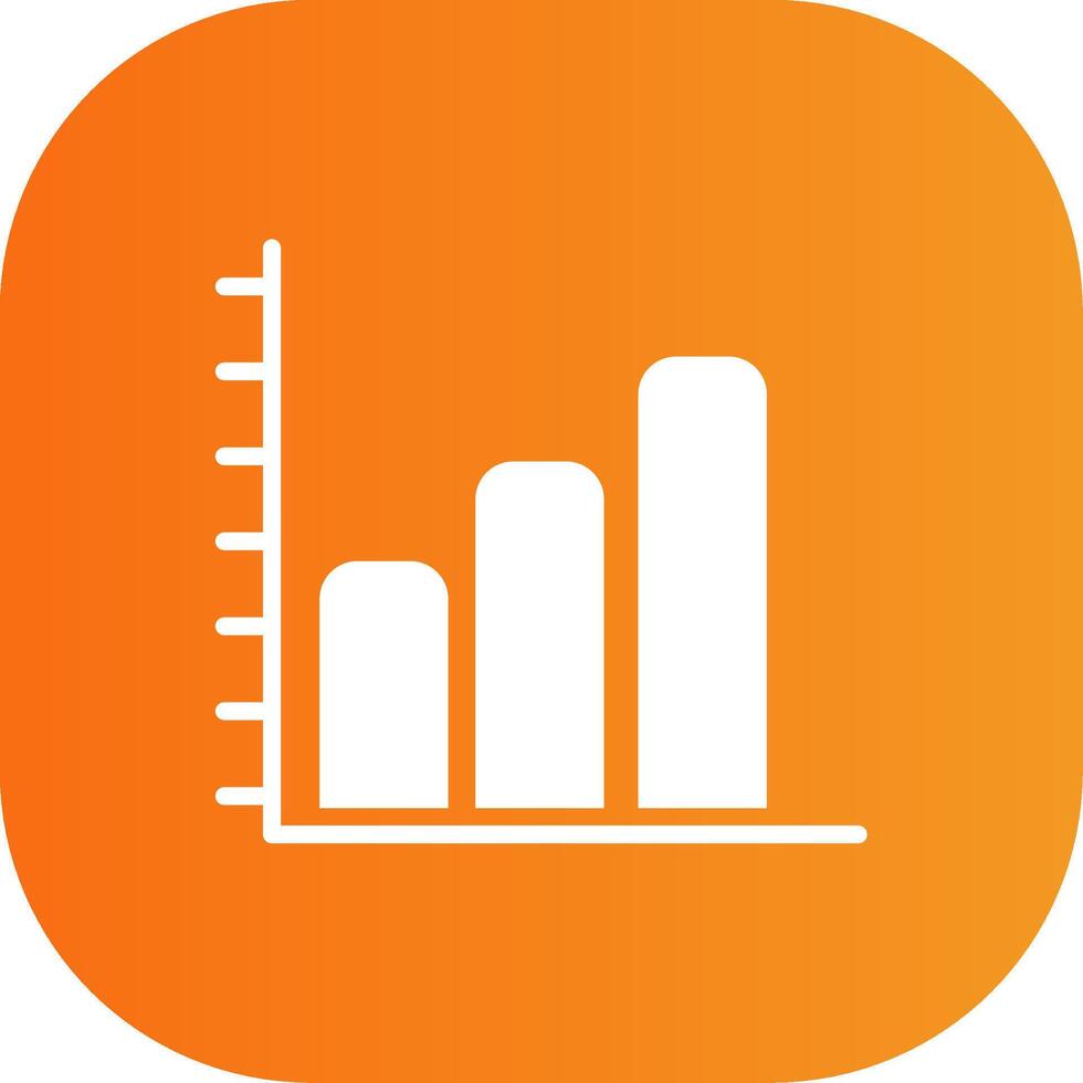 Bar Chart Glyph Gradient Curve Icon vector