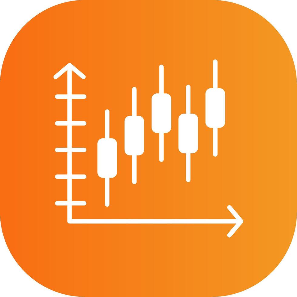 Bell Curve on Graph Glyph Gradient Curve Icon vector