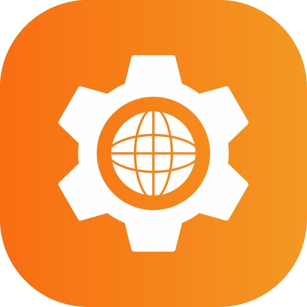 Cogwheel Glyph Gradient Curve Icon vector