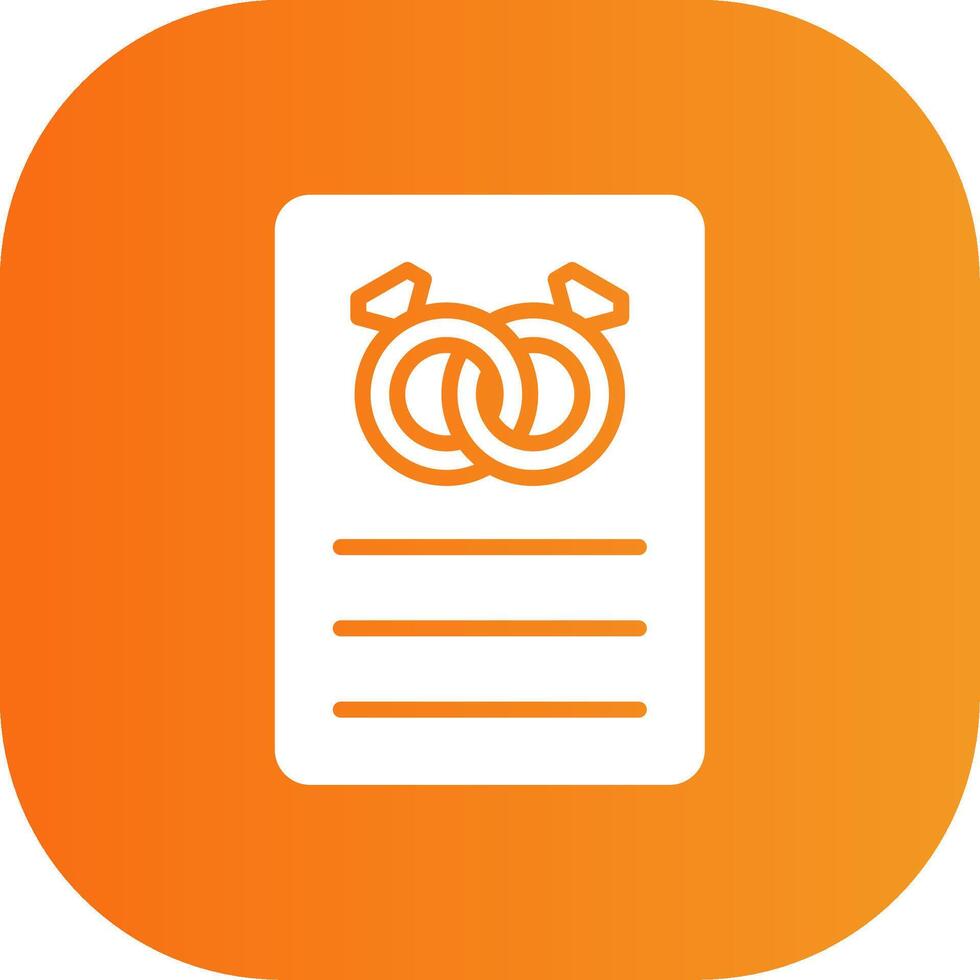 Wedding Card Glyph Gradient Curve Icon vector