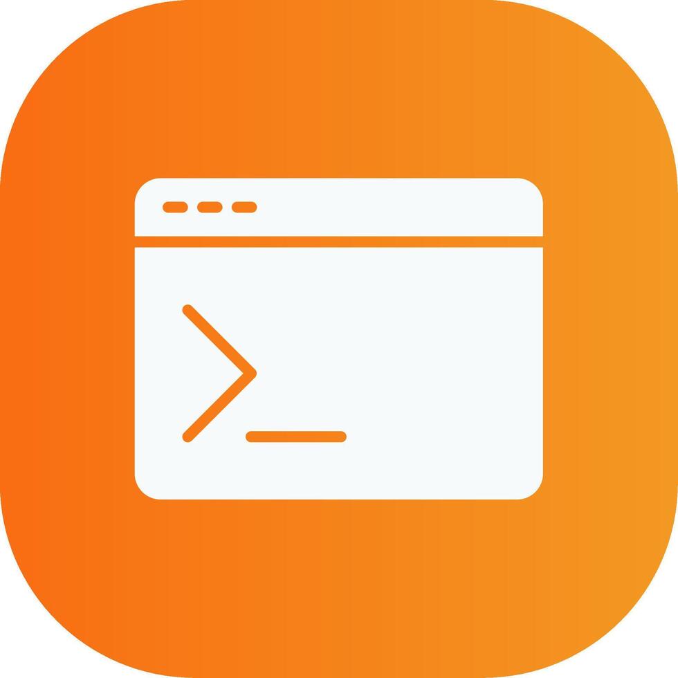 Terminal Glyph Gradient Curve Icon vector