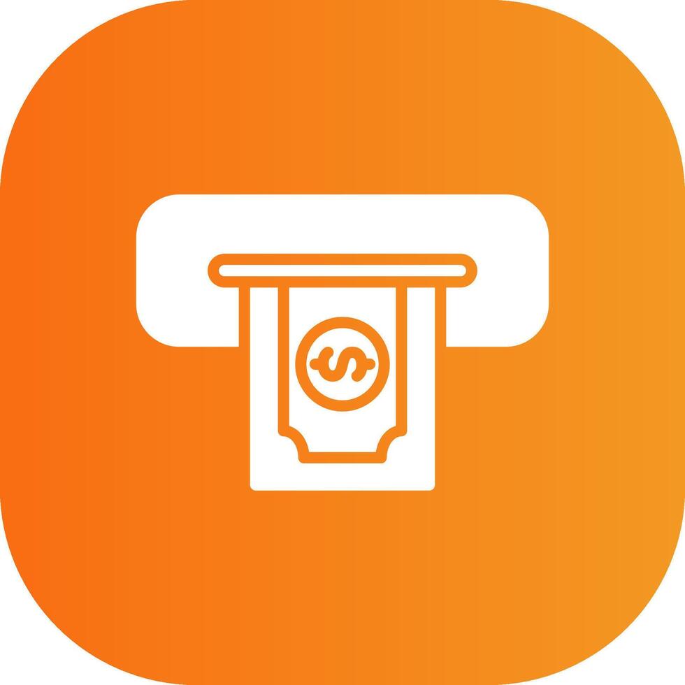 Cash Withdraw Glyph Gradient Curve Icon vector