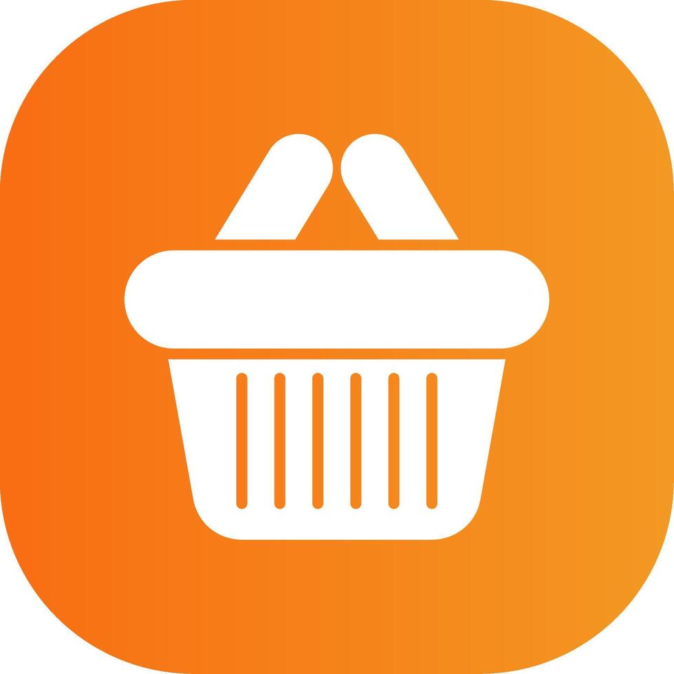 Shoping Basket Glyph Gradient Curve Icon vector