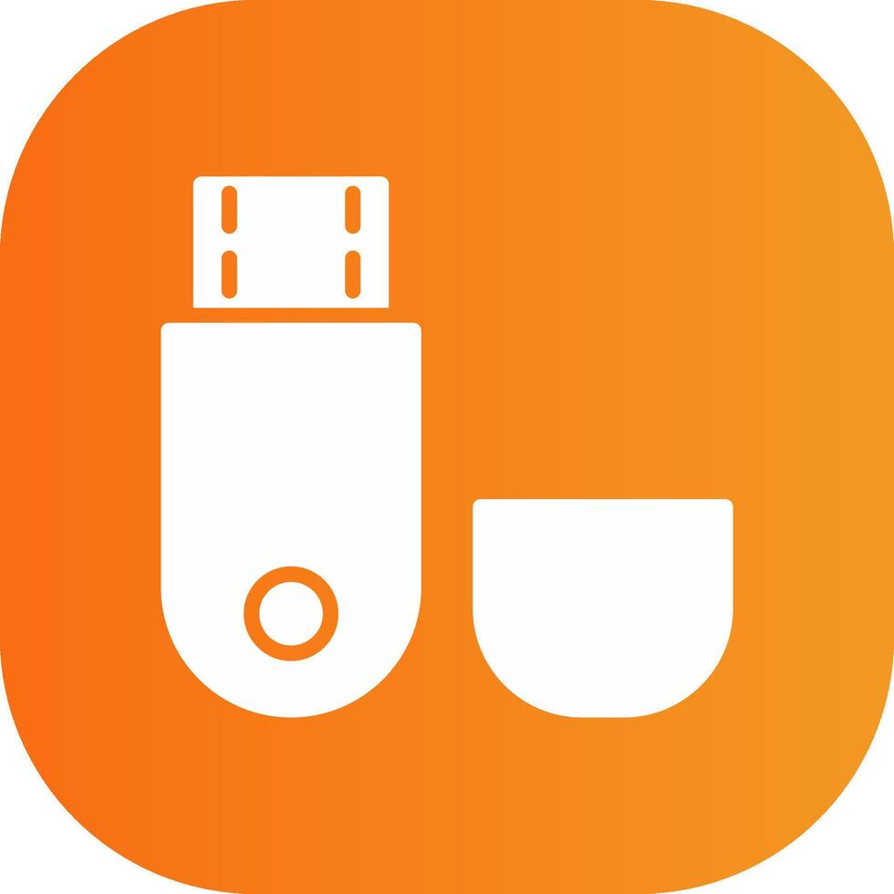 Usb Flash Drive Glyph Gradient Curve Icon vector