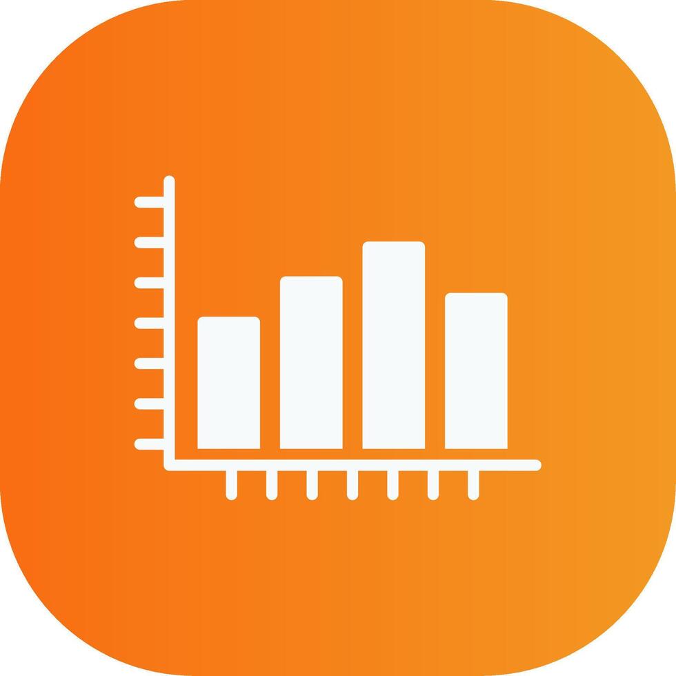 Bar Chart Glyph Gradient Curve Icon vector