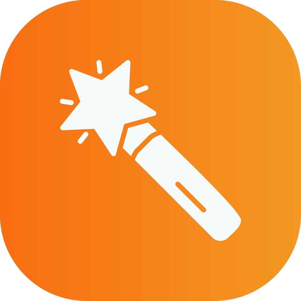 Magic Wand Glyph Gradient Curve Icon vector