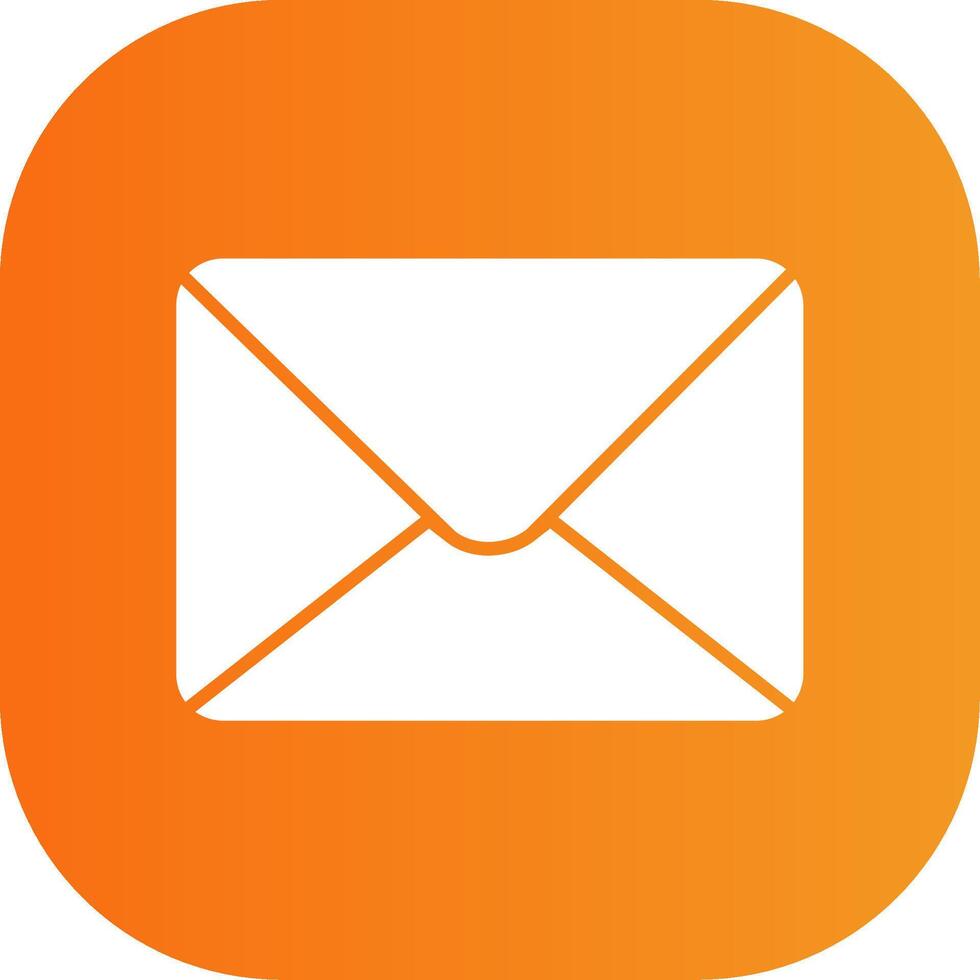 Mail Glyph Gradient Curve Icon vector